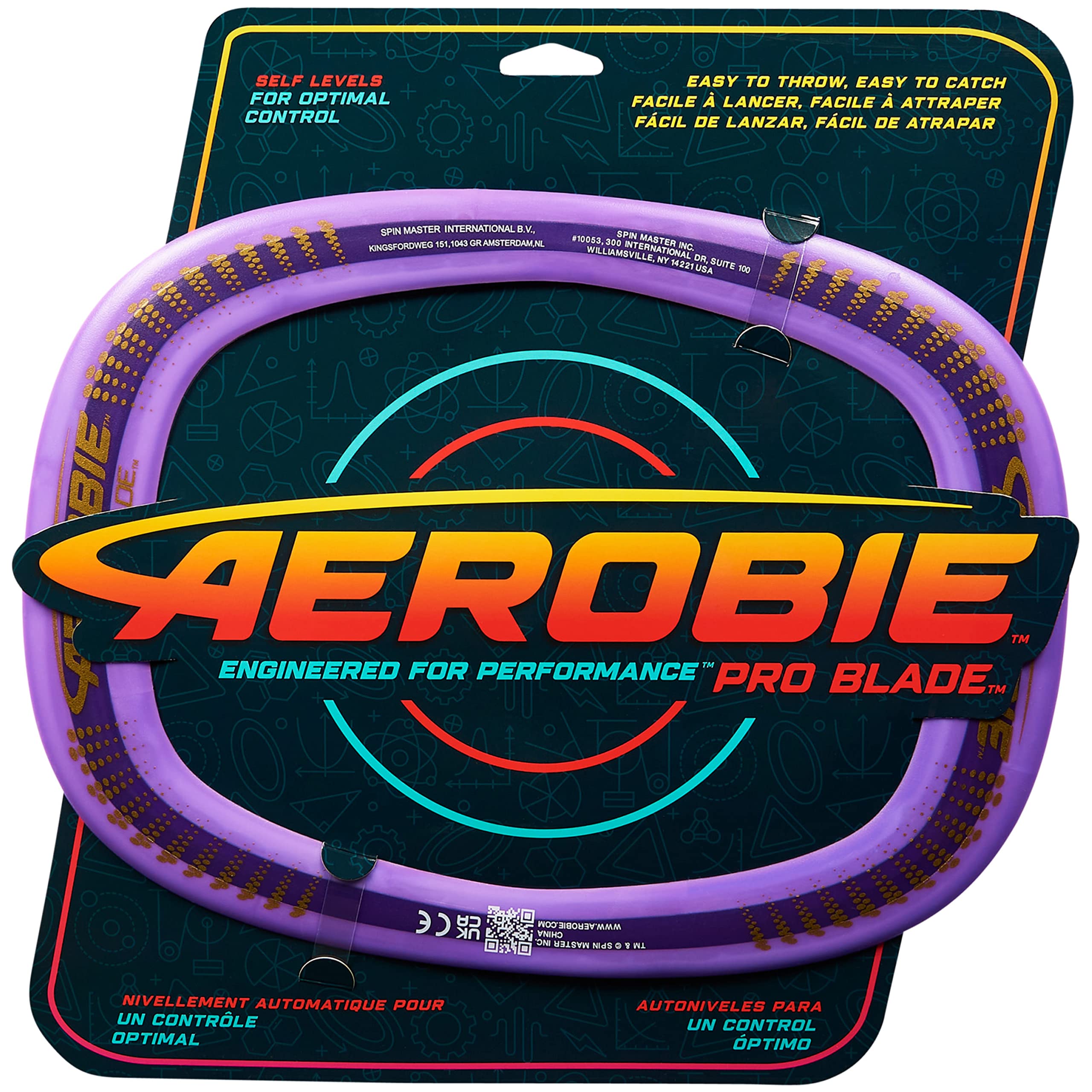 Aerobie Pro Blade Rectangular Throwing Ring, Purple Outdoor Play Equipment for Adults and Children Aged 5+