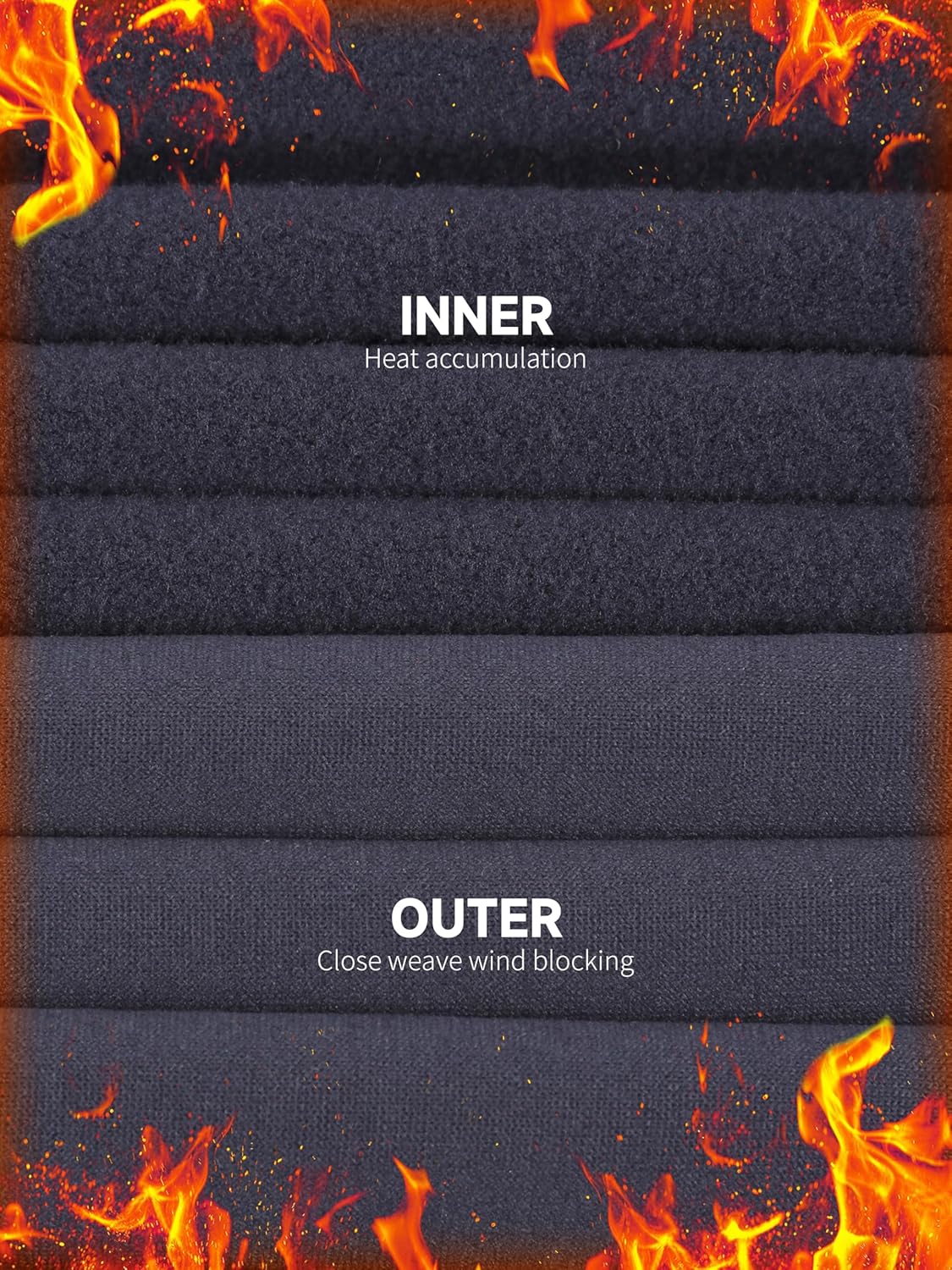 VZV Thermal Underwear for Men Fleece Lined Long Johns for Mens Thermals Top and Bottom Set Soft Base Layer for Winter - Image 2