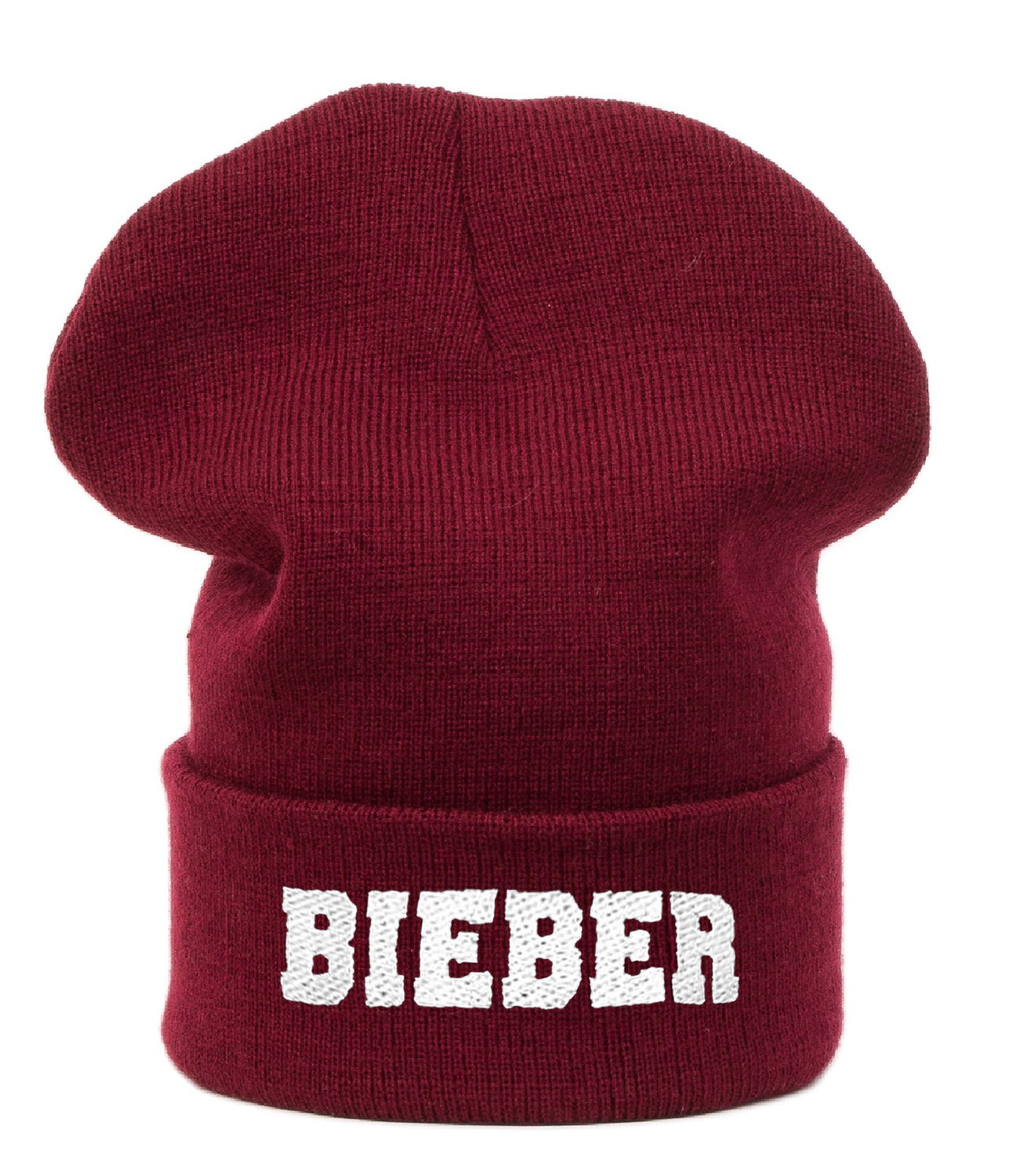 Morefaz Unisex Bieber Dark Red Men's Women's Oversized Baggy Beanie Hat Winter Warm Bad Hair Day Bone Me Your Mom Cap Bieber Mfaz Ltd