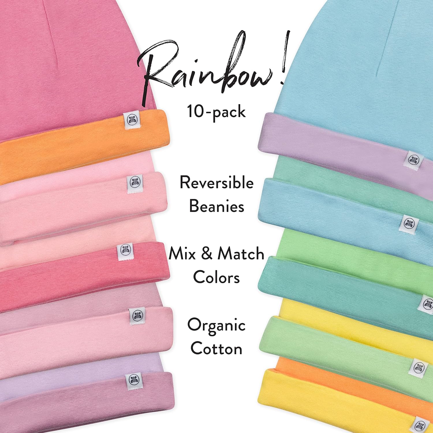 HonestBaby Baby 100% Organic Cotton Multipack Newborn Hats