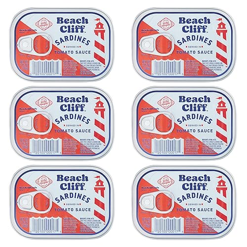Miniatura 18 de Beach Cliff Sardinas enlatadas capturadas en la naturaleza en agua, sin sal añadida – Alta en proteínas, aptas para dieta Keto, sin gluten –
