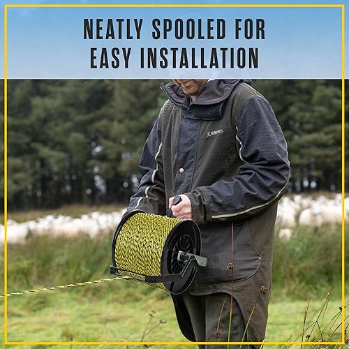 Miniatura 7 de Houseables Alambre eléctrico para cerca, valla de alambre caliente, valla eléctrica, valla de ganado, cuerda de alambre eléctrico para pollo,