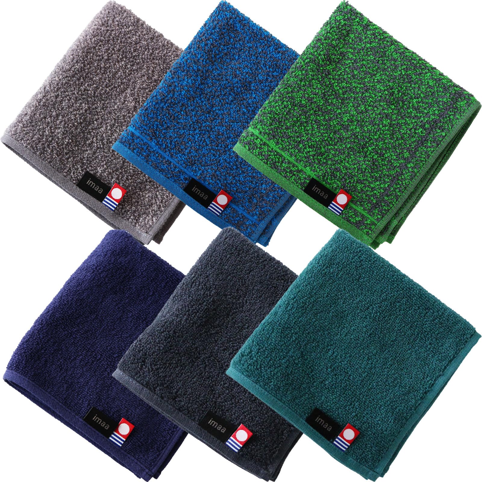 Imabari Towel Handkerchief Set of 6 Assorted Cotton Pocket Size Japan