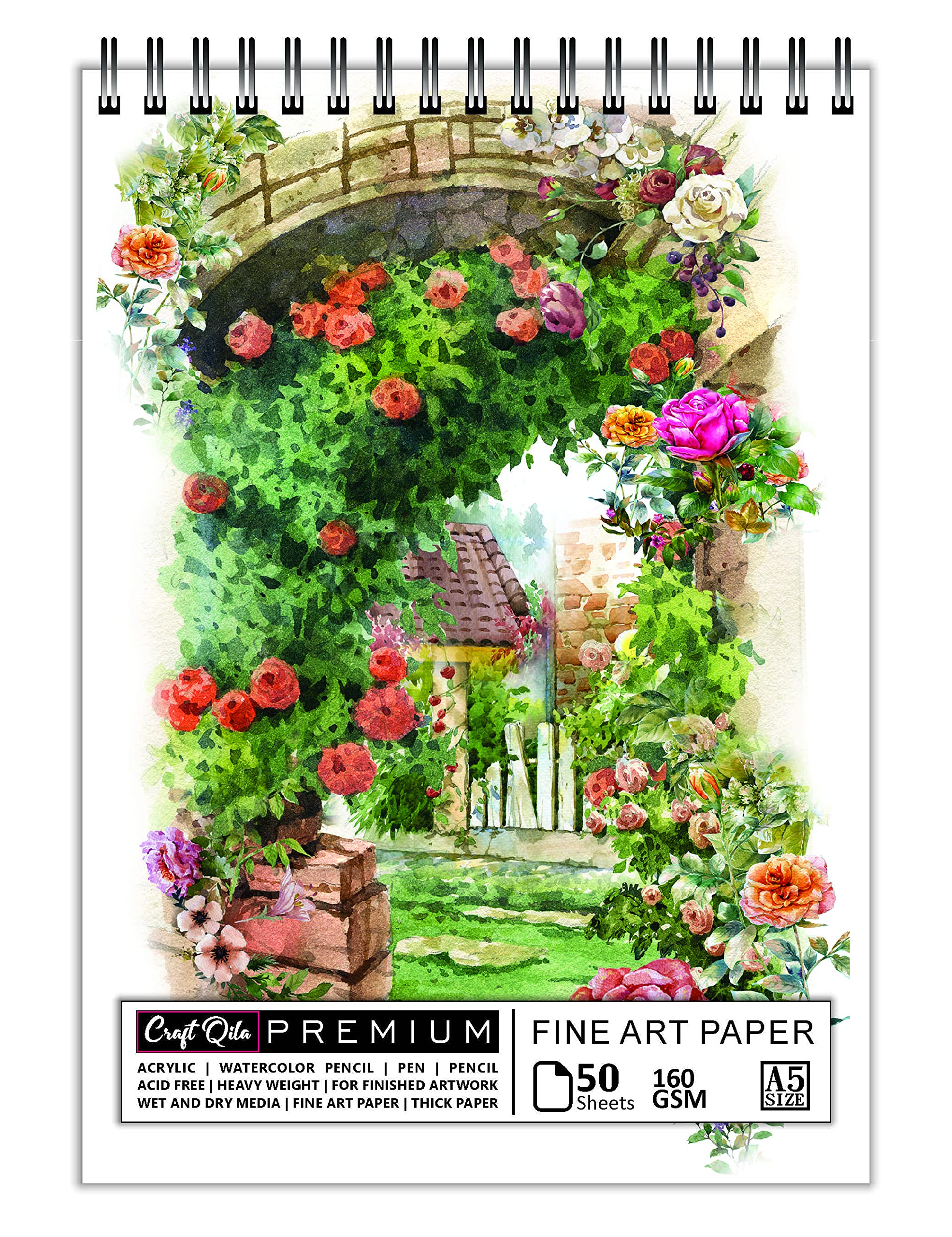 See full amazon price history chart for Craft Qila Paper Flowers Watercolor Painting (50 Sheets, 100 Pages) A5 Sketchbook | Top Spiral-Bound Sketchpad For Artists | Professional Grade Drawing And Sketchbook Craft Qila Paper Flowers Watercolor Painting (50 Sheets, 100 Pages) A5 Sketchbook | Top Spiral-Bound Sketchpad For Artists | Professional Grade Drawing And Sketchbook (B099Q1KYYG) Amazon Price History, Amazon Price Tracker