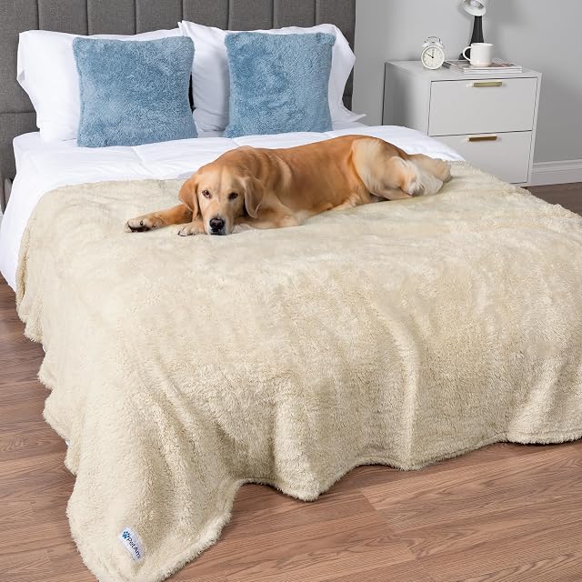 PetAmi Manta Impermeable para Cama de Perros Grandes, Suave y cálida a Prueba de orina