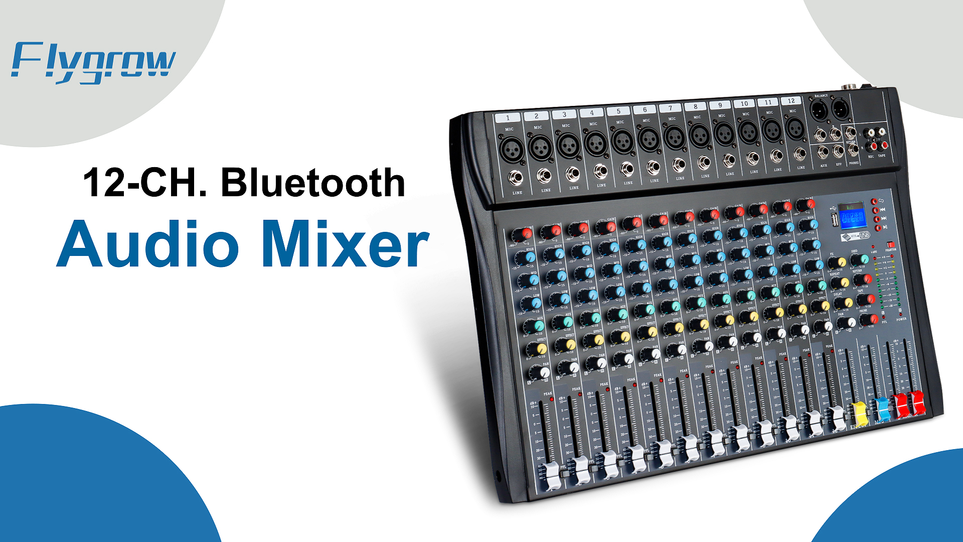 Amazon.com: Flygrow 12 Channel Audio Mixer Sound Board DJ Mixer