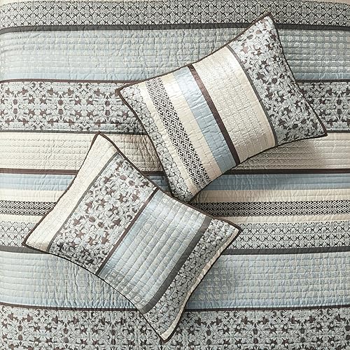 Miniatura 5 de Madison Park - Colcha reversible de lujo con diseño jacquard para todas las estaciones juego de ropa de cama transpirable fundas a juego almohada