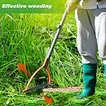 Walensee Weed Cutter à gazon avec lame à double tranchant dentelée à double brin 30 Poignée d'acier de pouce coupé mauvaises herbes envahies Coupe outil de main Cutter à soude en acier pour jardin, cour, champ et ditches