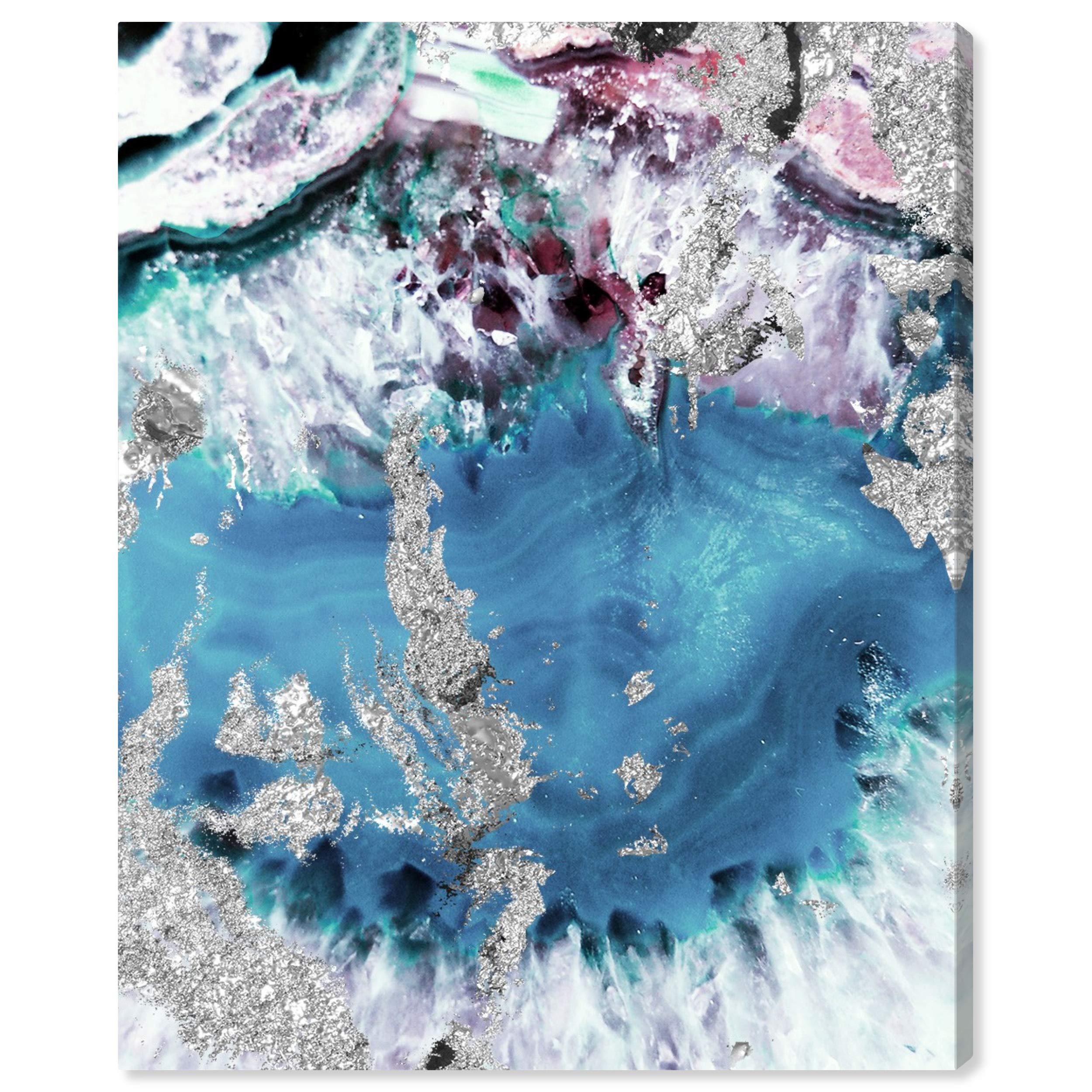 Muted Crystals by Oliver Gal | Contemporary Premium Canvas Art Print. The Abstract Wall Art Decor Collection. 13x16 inch, Blue