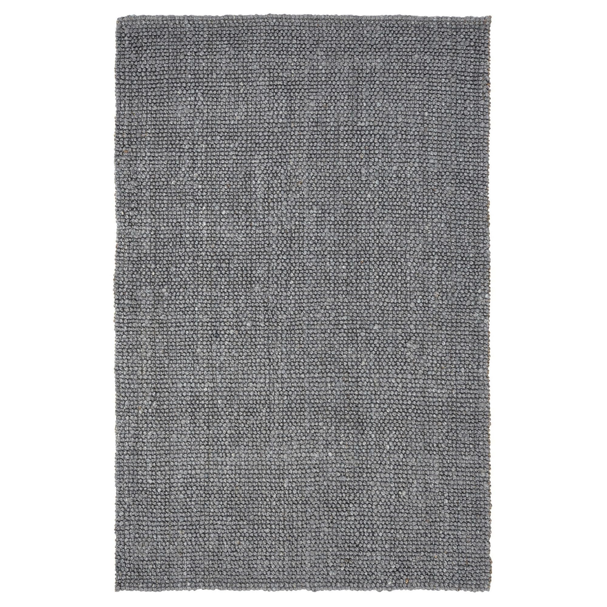 Benjara Lestino 2 x 3 Handspun Area Rug, Blue Charcoal Jute, Boucle Woven Pattern