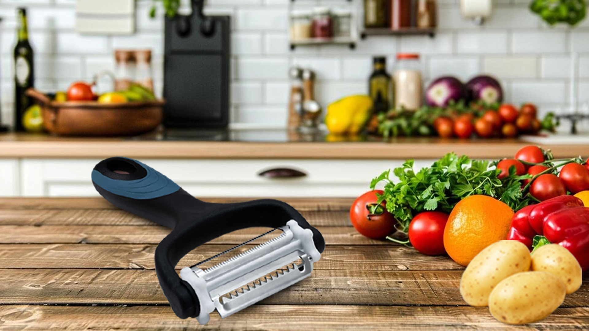 Pelapatate 3 In 1 Con Lame Rotanti - Per Julienne, Spirale E Affettatura | Professionale - Foto 2