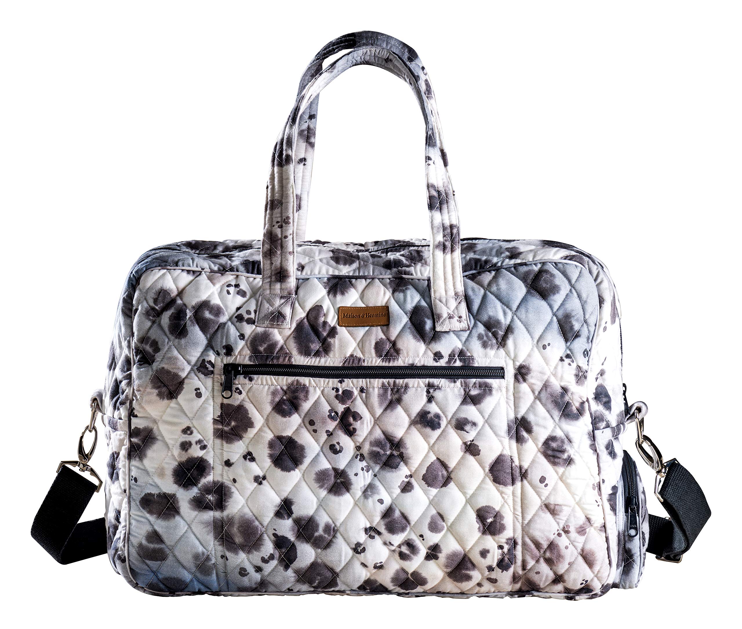 Maison d' Hermine Weekender Bags for Women Cotton Quilted Duffel Overnight Luggage Weekend Bag for Men Gym Gifts Travel