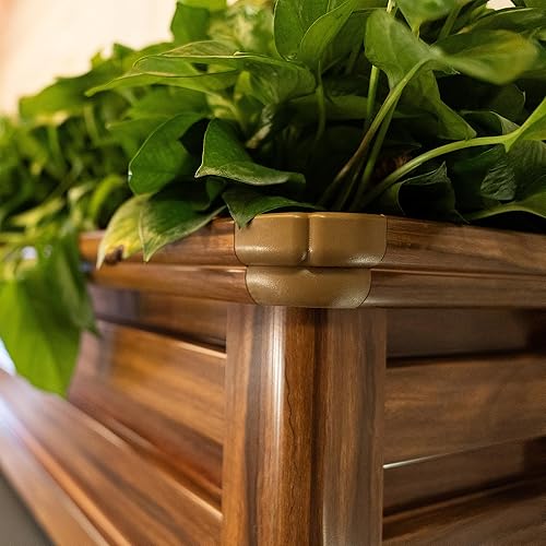 Miniatura 7 de Jardinera elevada de aleación de aluminio grande de 49 x 16 x 16 pulgadas para niños, patio trasero, balcón, forro de cama, capacidad de 300 libras,