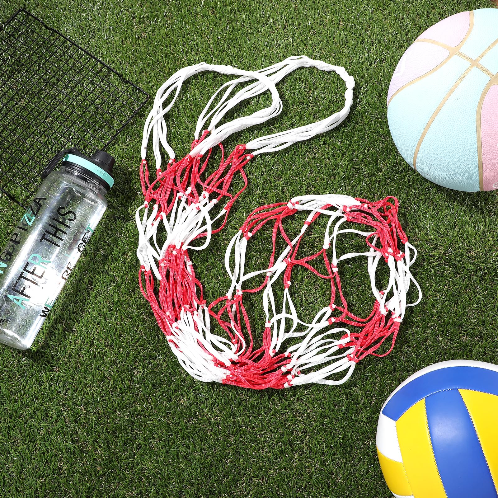 JJUNW Red de Pelotas Portátil Multiusos Adecuada para Balones de Fútbol, Baloncesto, Voleibol, etc. - Rojo - Poliéster - 156 cm x 63 cm