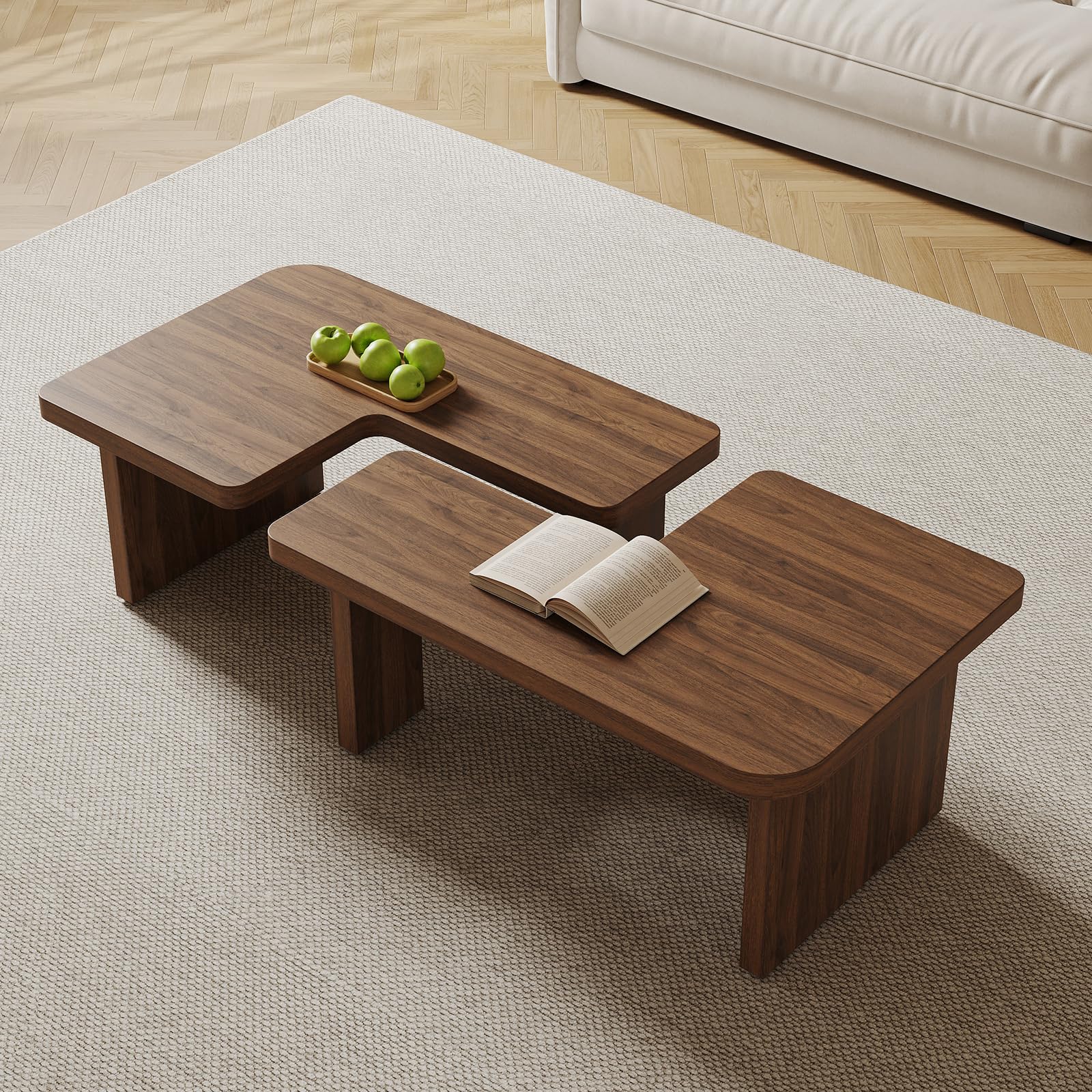 Amazon.com: FHKJ Modular Mid-Century Coffee Table Set of 2