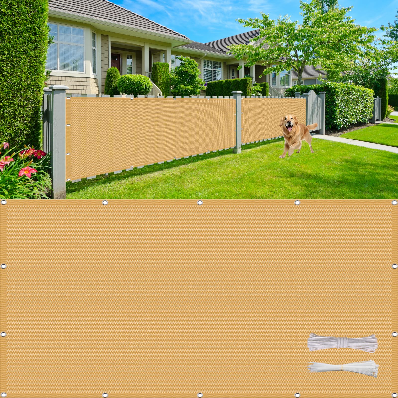 Paravent de Balcon Anti-UV et Respirant en HDPE Jaune