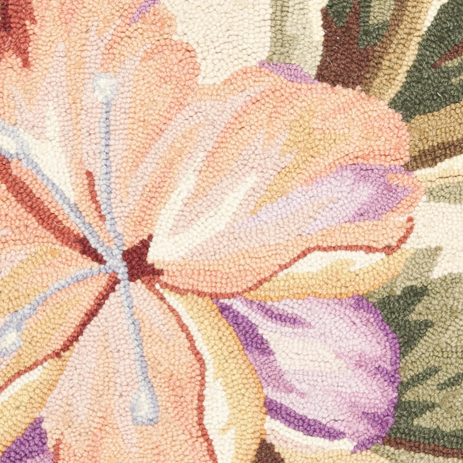 Ivory Floral Handmade Wool 12' x 15' Area Rug