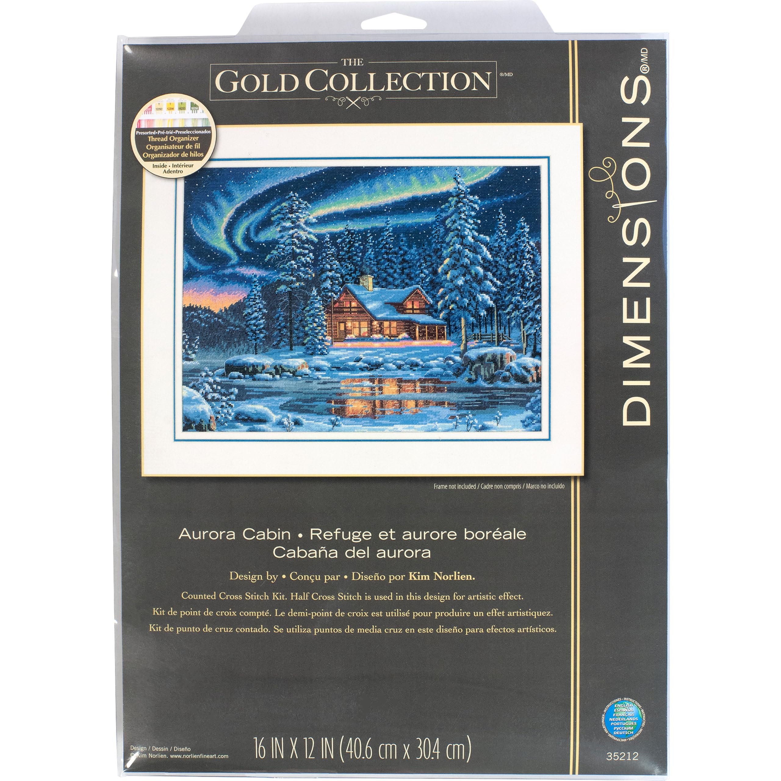 Dimensions 35212 "Aurora Cabin" Counted Cross Stitch Kit, Multi-Colour