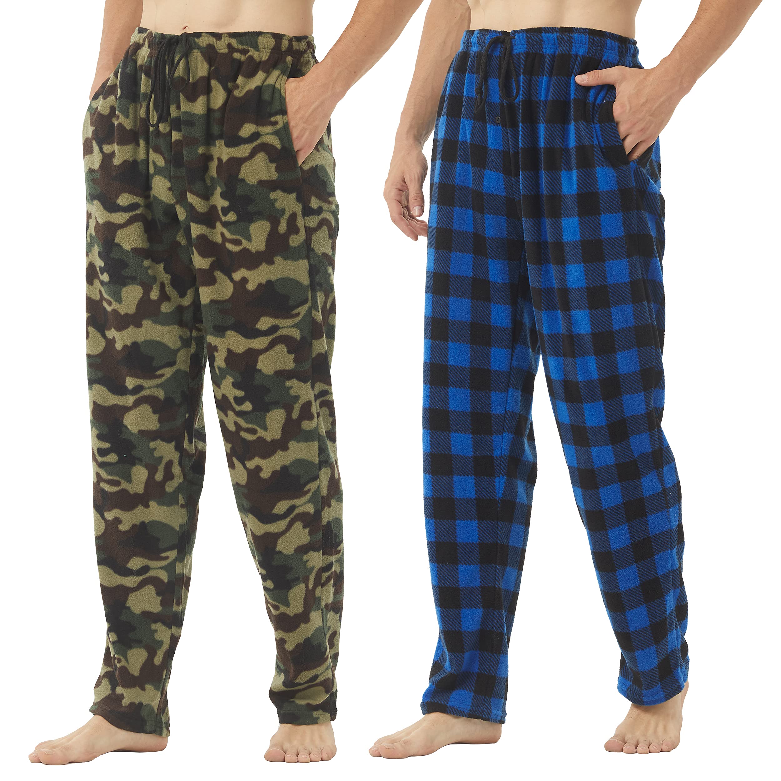 Pantalon De Pyjama Long Homme En Coton à Carreaux - Chaud, Avec Poches Latérales