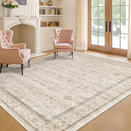 Miniatura 36 de Alfombra de Pasillo de Baño Lavable Oushak 2x5 - Floral Pastel Bohemio Ecléctico, Alfombra Pequeña Antideslizante de Pelo Bajo Resistente a Manchas
