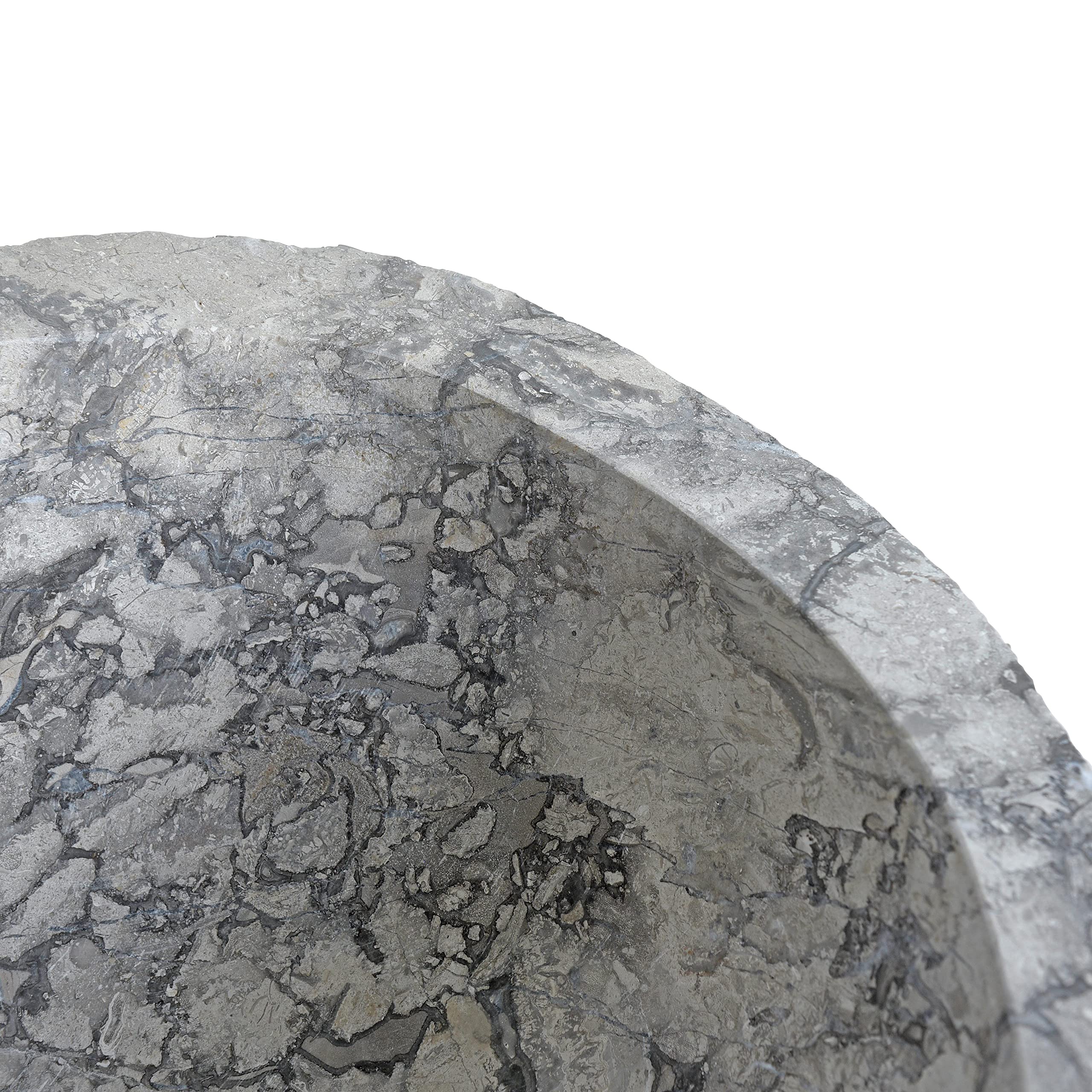ESTEXO Umywalka marmur kamień naturalny umywalka ok. Ø 38-40 cm x 15 cm umywalka umywalka umywalka kamienna umywalka szara