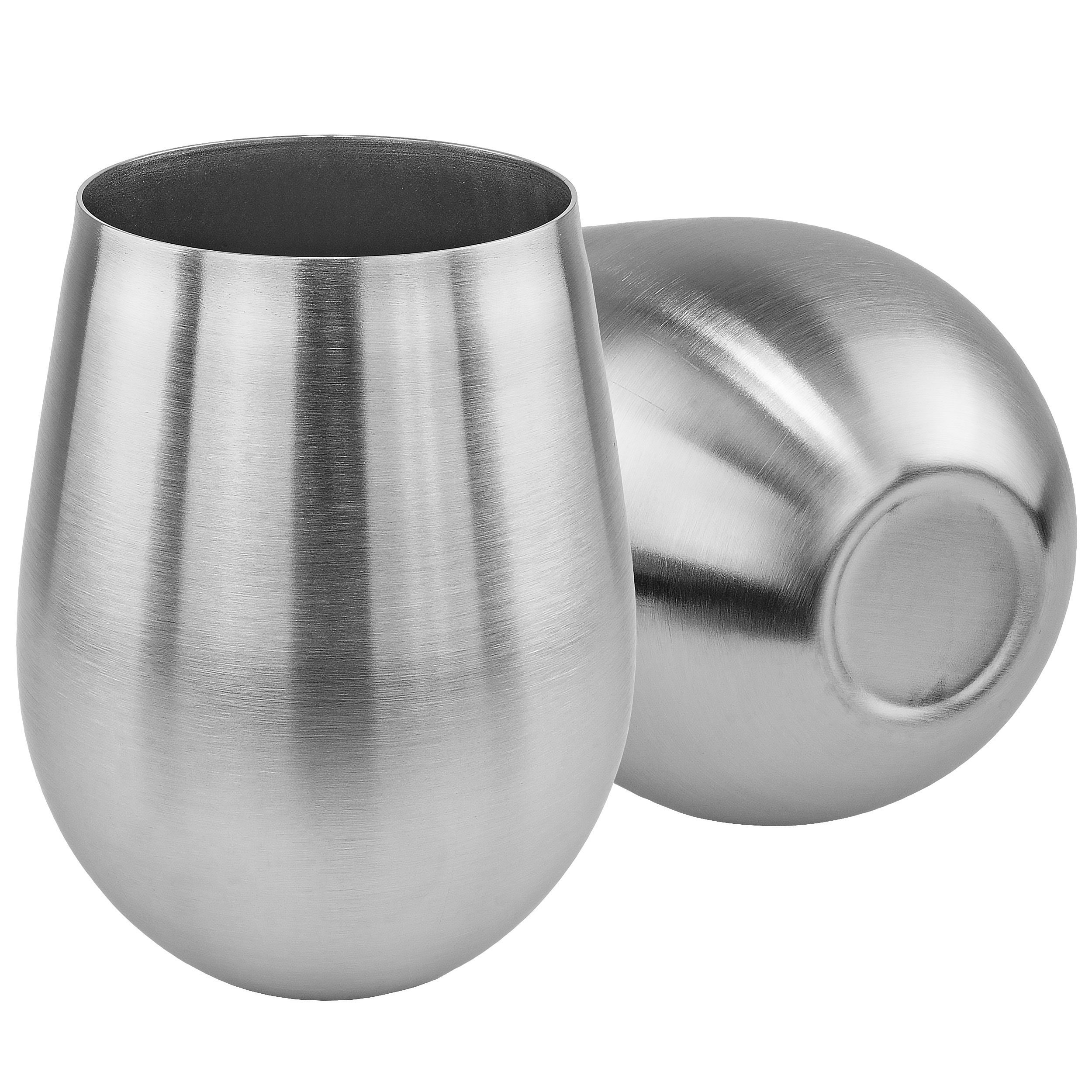 Amazon.com | Southern Homewares Stainless Steel Stemless Wine Glasses Set  of 2-18oz Unbreakable Wine Glasses for Outdoor, Travel, Camping, Pool, and  Picnics: Wine Glasses