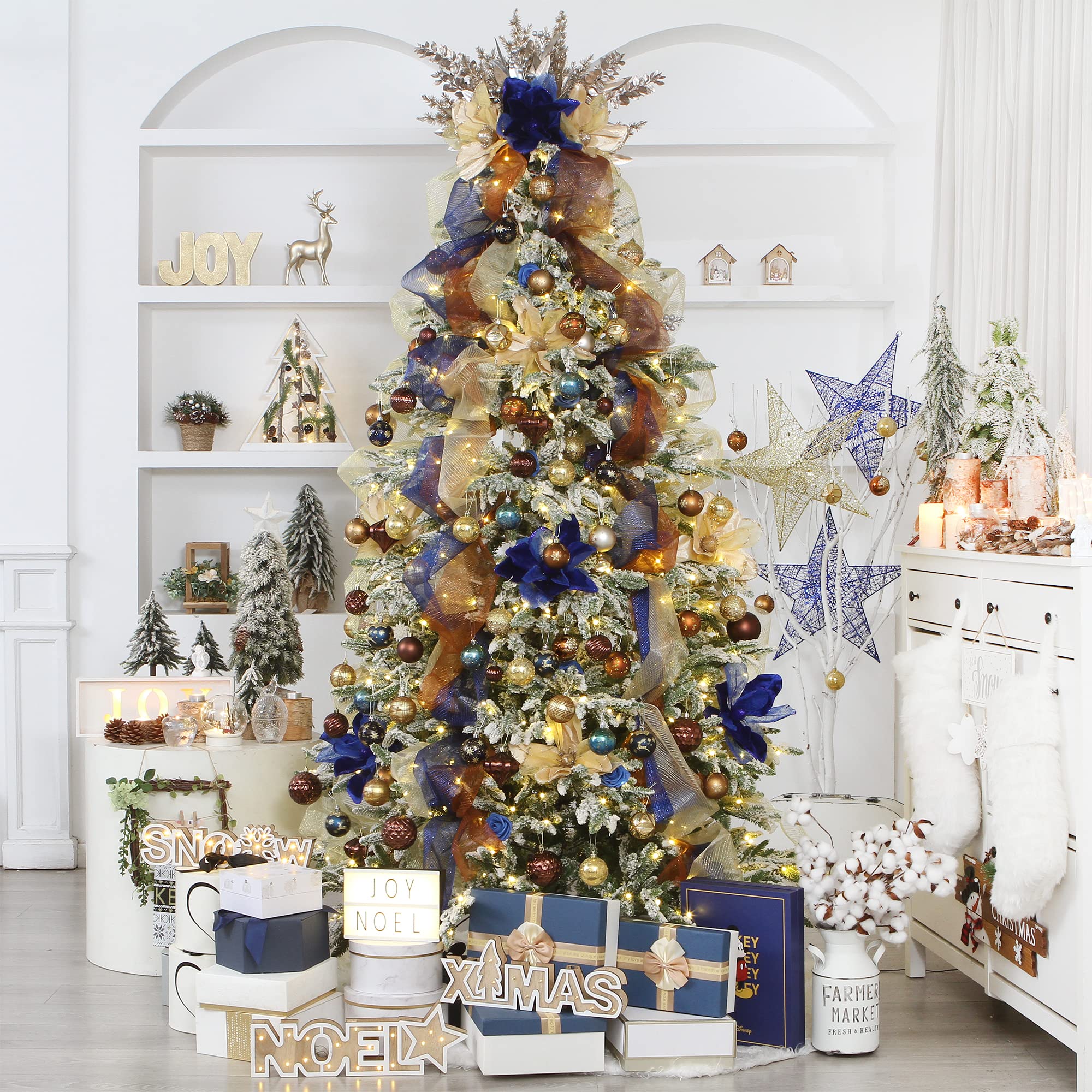 Sea Team 41-Pack Christmas Ball Ornaments with Strings, 40mm/1.57" Small Size Baubles, Shatterproof Plastic Christmas Bulbs - Image 3