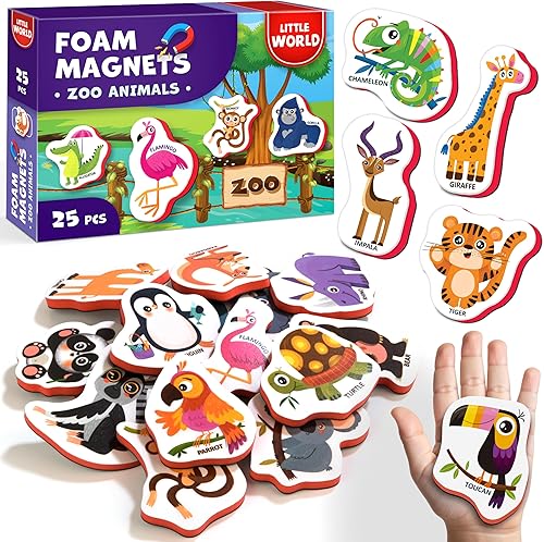 Miniatura 9 de Little World 31 imanes de espuma para nevera para niños pequeños de 1 a 3 años, imanes grandes para niños pequeños, imanes de nevera para niños,