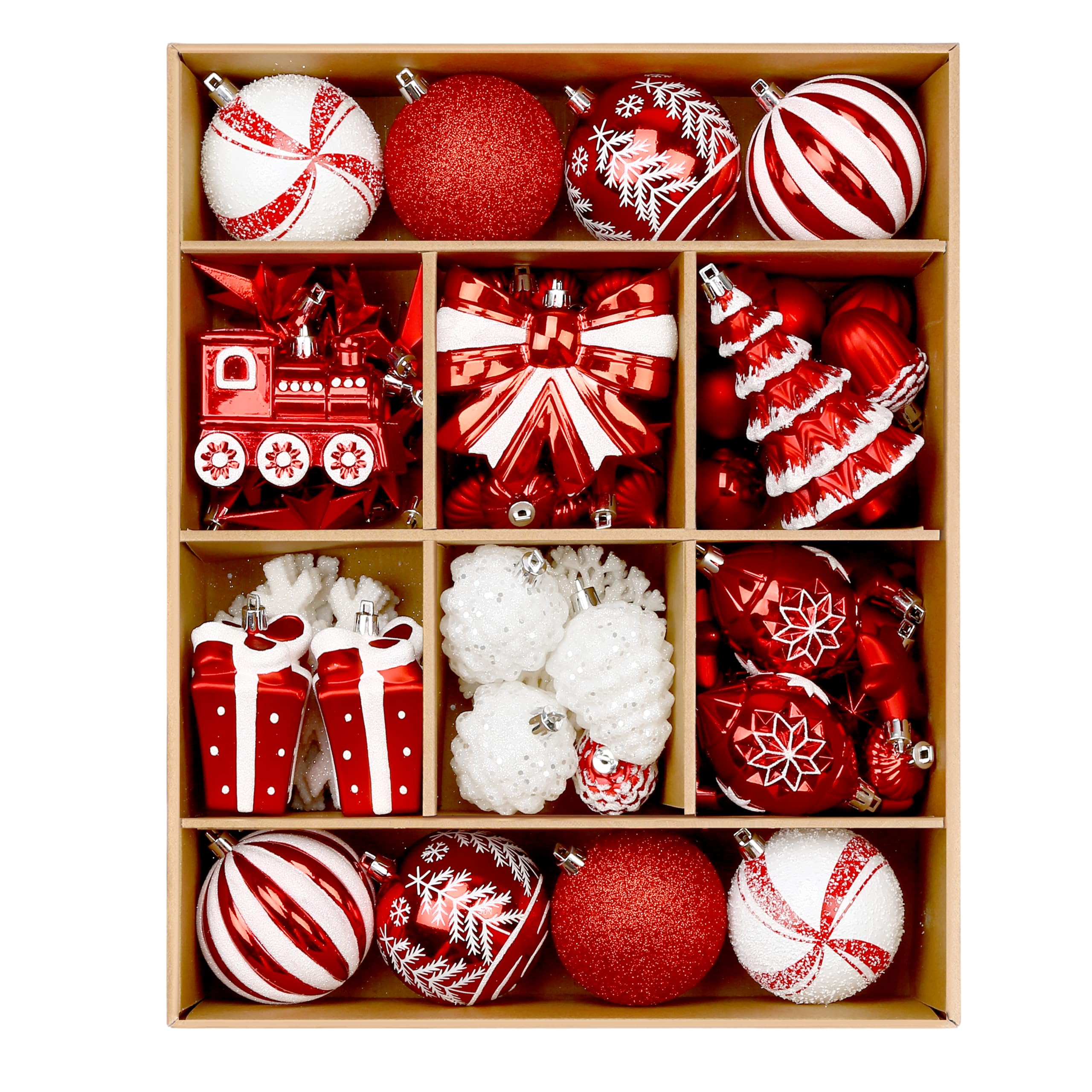 Alupssuc 82pcs Christmas Baubles, Ornaments for Christmas Tree Decorations — image 1