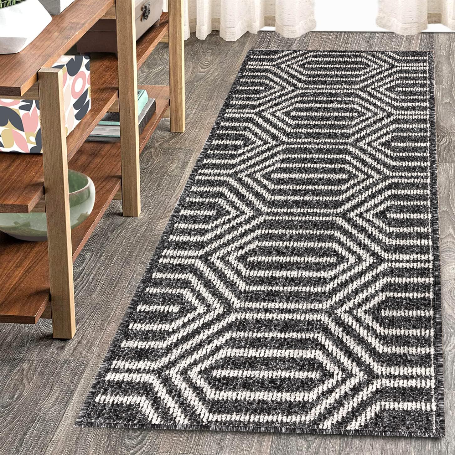 REFETONE Runner Rug, 20"x59" Long Door Mats Indoor Runners for Hallways, Non Slip Rubber Backing Entry Rug, Washable Entrance Floor Mat Runner for Home, Kitchen, Laundry, Living Room, Garage, Grey