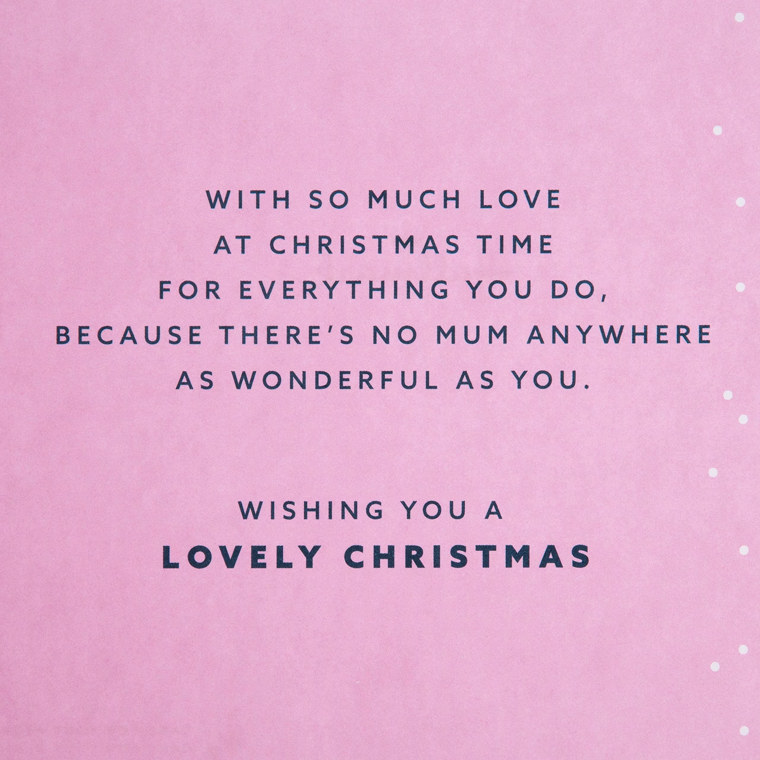 Hallmark Christmas Card for Mum - Contemporary Laser Cut Design, Tree & Heart Card, 22.8 cm by 15.9 cm - Image 3