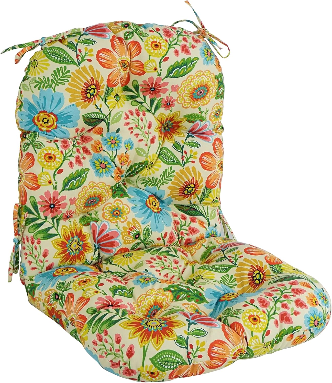 Blazing Needles Patterned Outdoor Spun Polyester Swivel Rocker Cushion, 48" x 24", Tucuman Ebony