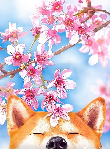 Pintoo Rompecabezas de 300 piezas para adultos, flor de cerezo, Sakura Shiba, hermoso rompecabezas de plástico para decoración del hogar, cero