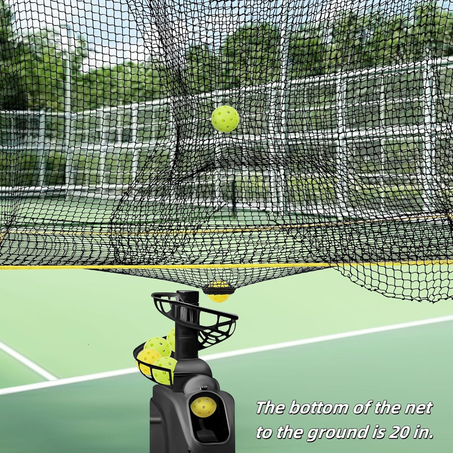 Portable Pickleball Net & Ball Collector ，Smart Recycling Net for Pickle Ball, Tennis, Baseball Practice Equipment ，Collapsible Pickleball Trainer for Indoor/Outdoor