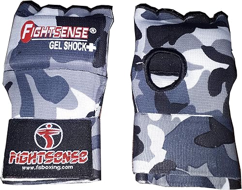 Miniatura 5 de FIGHTSENSE Guantes de boxeo de gel acolchados para hombres y mujeres con envolturas largas y elásticas para boxeo, artes marciales mixtas, Muay