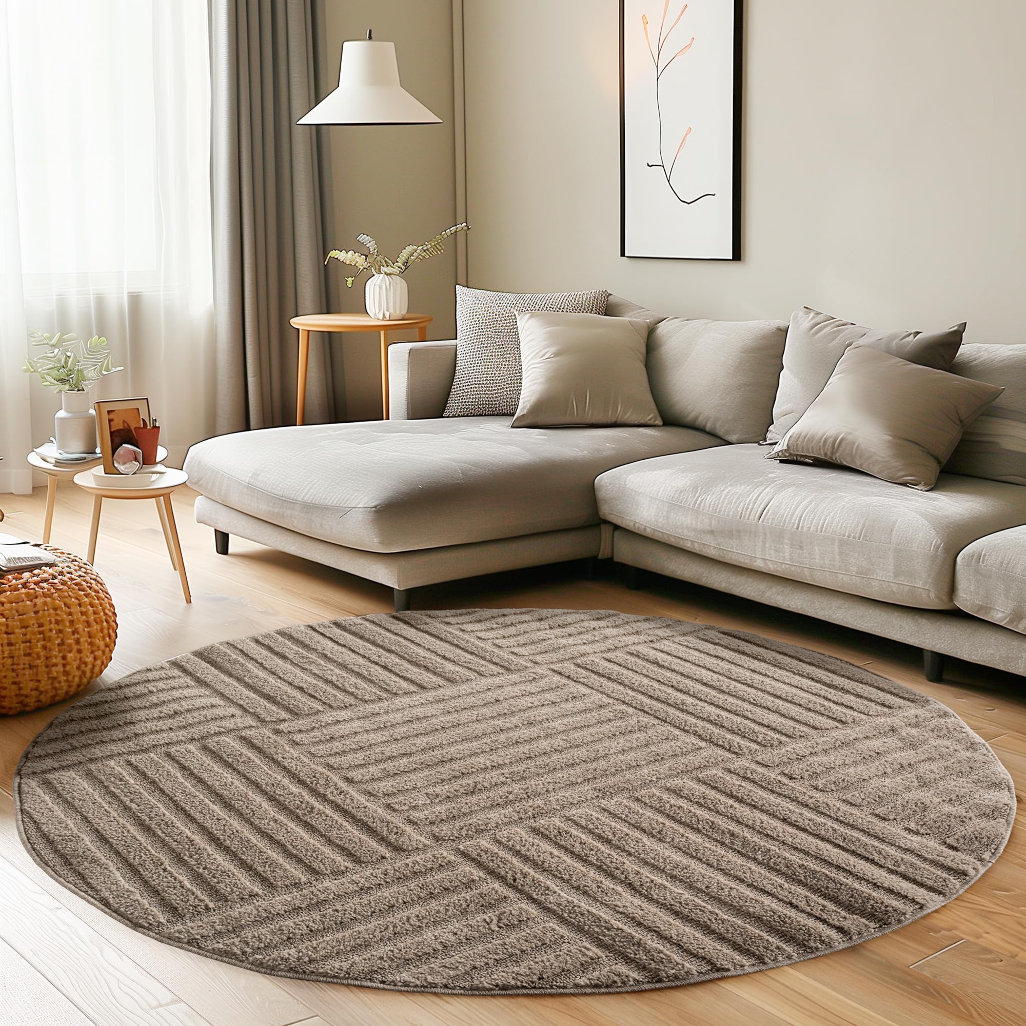Carpettex Wohnzimmer Teppich Hochflor Skandi Boho Design Hoch-Tief Effekt Weicher Shaggy Langflor Flauschig