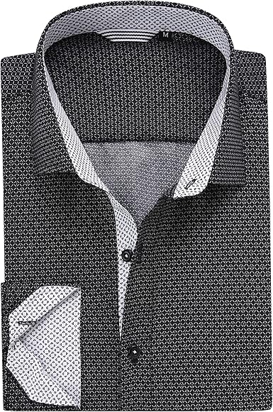 Alex Vando Mens Printed Dress Shirts Long Sleeve Regular Fit Button Down Shirt