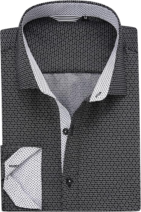 Alex Vando Mens Printed Dress Shirts Long Sleeve Regular Fit Button Down Shirt