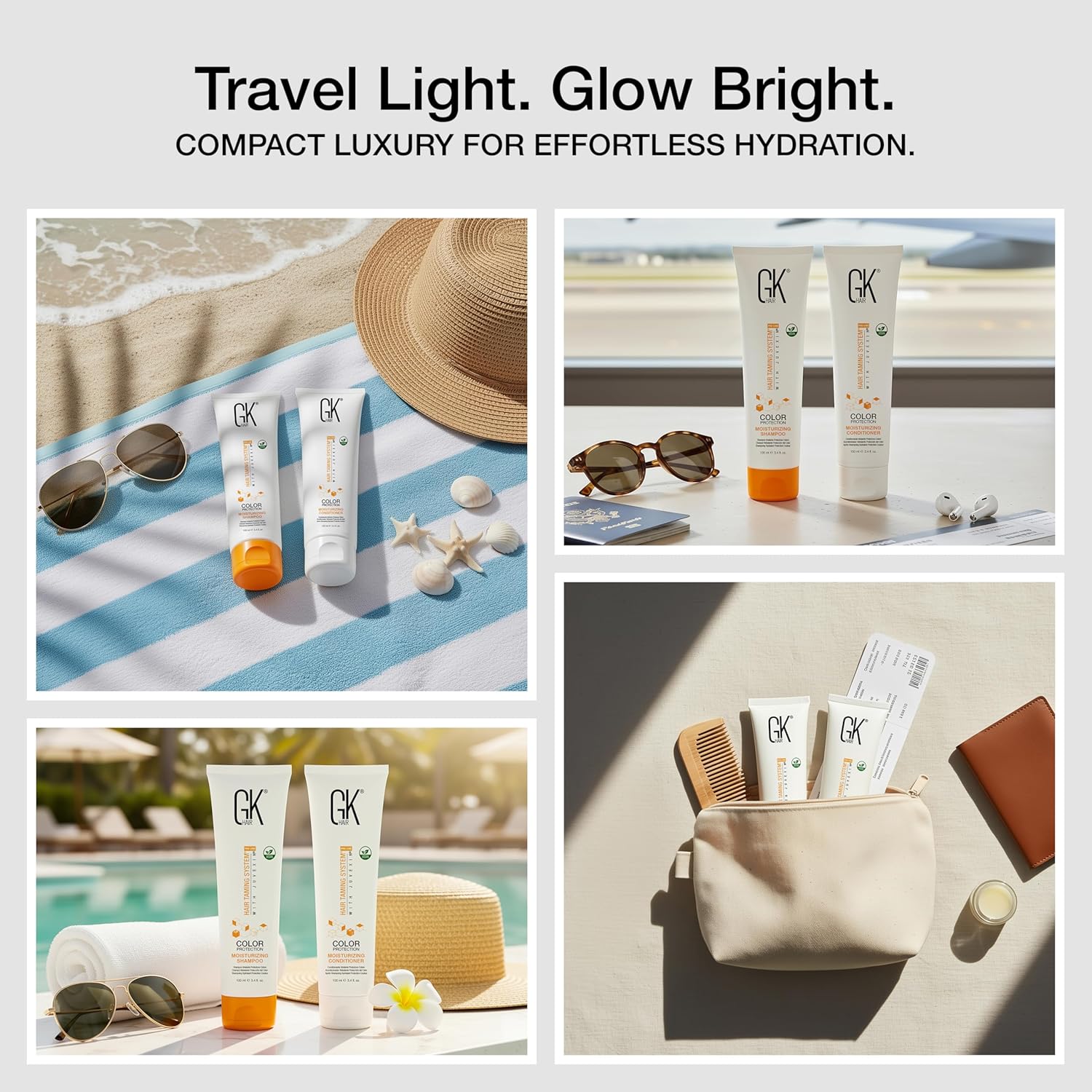 GK HAIR Travel Size Shampoo &Conditioner set-Curly Hair Shampoo & Conditioner For Color Protection-Made with Aloe vera,Parki Butter-Free of Parabens Phthalates & Sulfate Free (3.4 Fl Oz) - Image 5