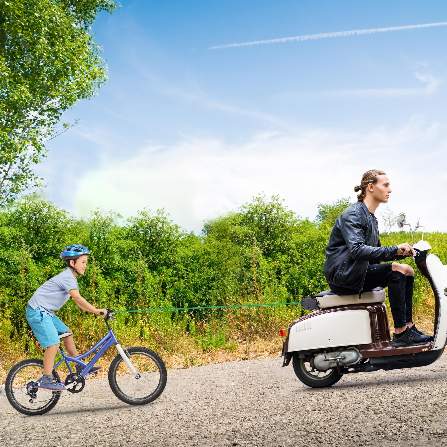 Sangles de Remorquage Rétractable 2,5 m 225 kg pour Vélo