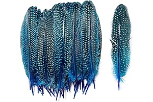 HAPPY FEATHER 6-9 Inch Blue Feather Fan