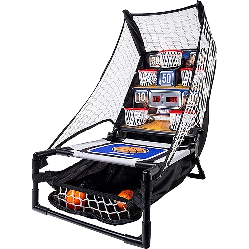 Franklin Sports Anywhere Basketball Arcade Game - Table Top Basketball Arcade Shootout- Indoor Electronic Basketball Game