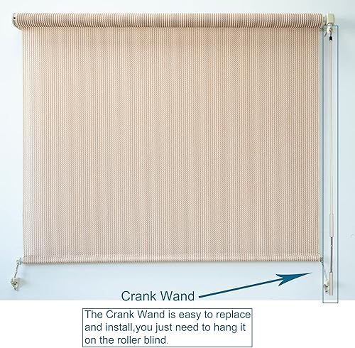 Miniatura 4 de Pieza de repuesto universal, manivela de instalación de metal para parasoles o persianas enrollables Lihopefe (beige)