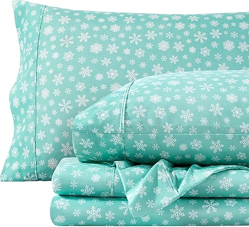 Bare Home Juego de sábanas tamaño Queen, sábanas de Navidad, lujosas sábanas de microfibra ultrasuave de 1800 hilos, doble cepillado, bolsillos