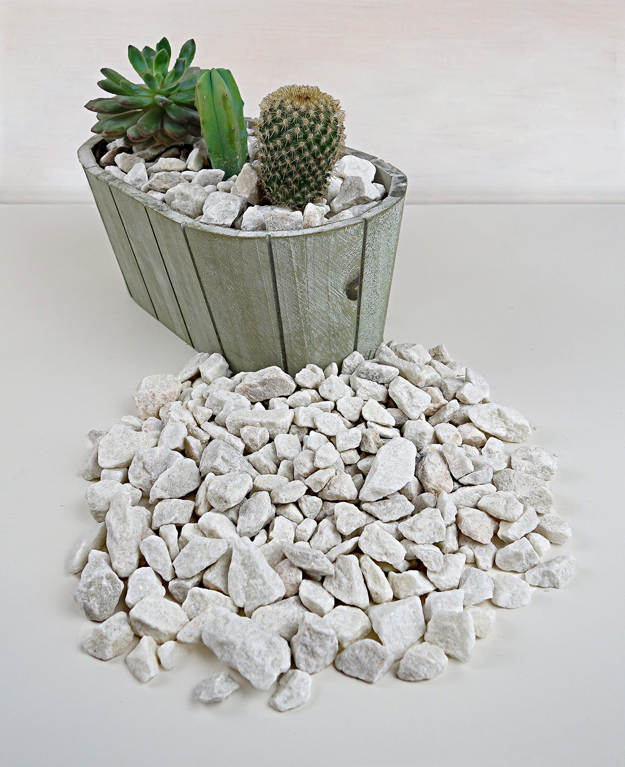 Ghiaia Bianco 1,8Kg - Ghiaia per Acquario - Sassolini Decorativi per Vasi - Sassi Decorativi per Vasi - Ghiaia per Vasi - Sassolini per Acquario - Ghiaia per Giardino (12-18 mm)