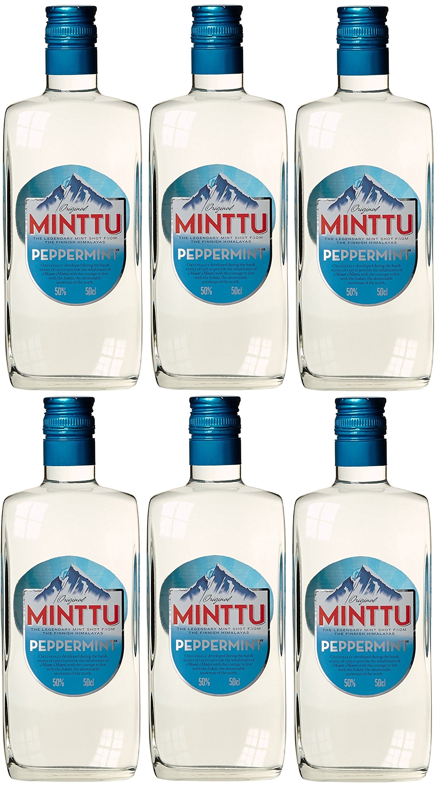 Original Minttu Mint Peppermint Pefferminz Likör (6 x 0.5 l)