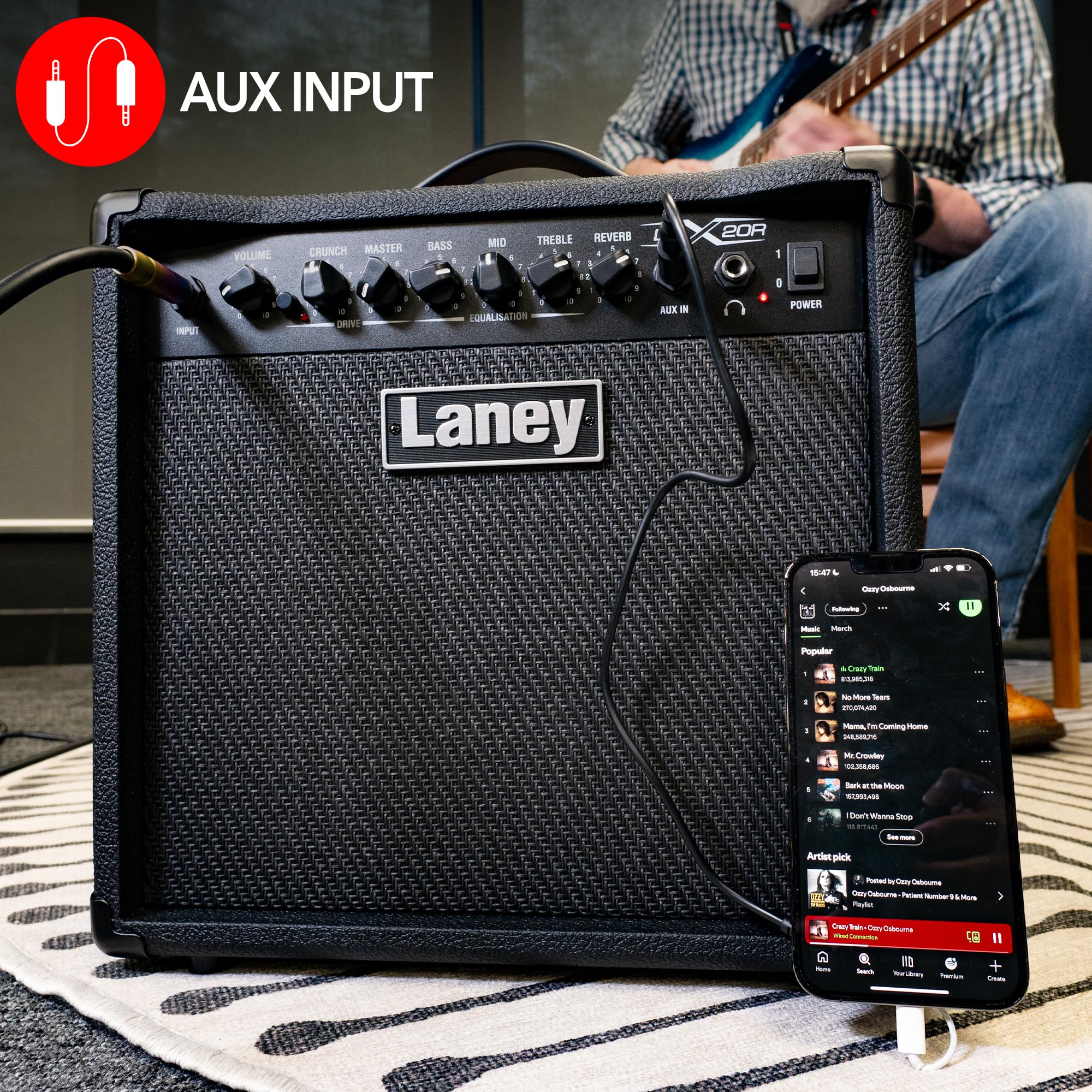 Amazon.com: Laney LX20R Guitar Combo 20W 8 Inch Woofer Reverb