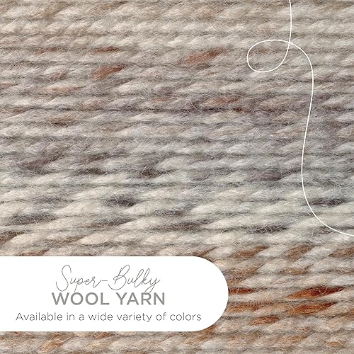 Vista 193 de Lion Brand Yarn Wool-Ease Thick & Quick Yarn - 318.2 ft, Graphite Grafito