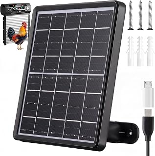 5W Solar Panel for Chicken Coop Door with Micro USB & USB-c Port; 11.5ft Cable Solar Panel Charger for Automatic Chicken Coop Door, 360° Adjustable Bracket, Waterproof
