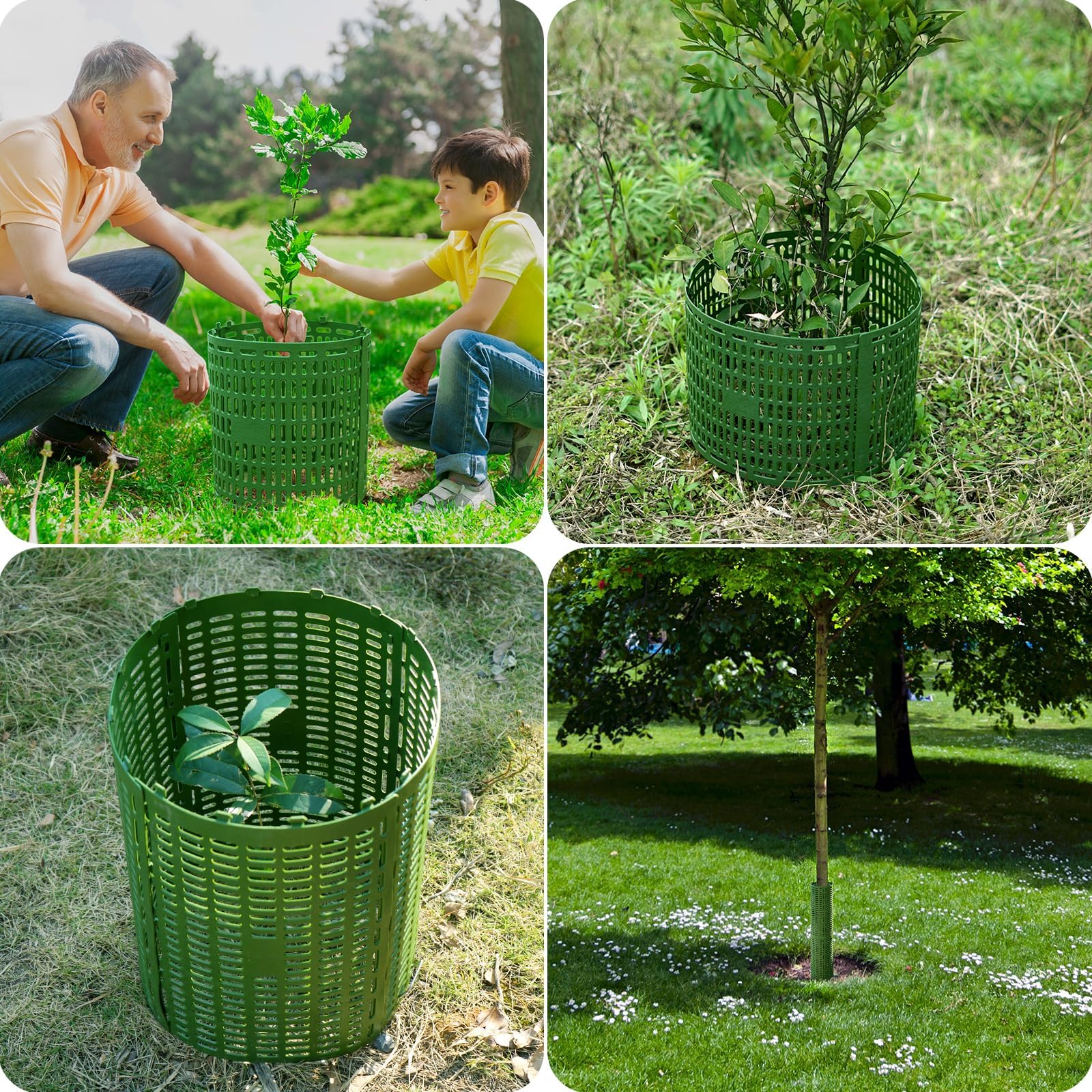Protection pour tronc d'arbre, lot de 6 avec attaches torsadées, taille ajustable, prévention des dommages à l'écorce